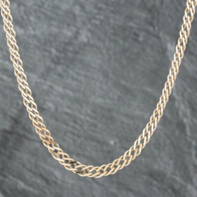 Pre-Owned 9ct Yellow Gold Double 18 Inch Curb Chain 41161464
