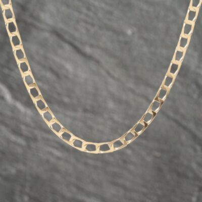 Pre-Owned 9ct Yellow Gold Square 20 Inch Curb Chain 41161952