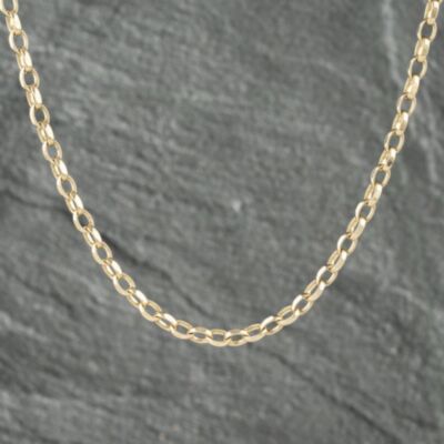 Pre-Owned 9ct Yellow Gold Oval Link 18.5 Inch Belcher Chain 41161974