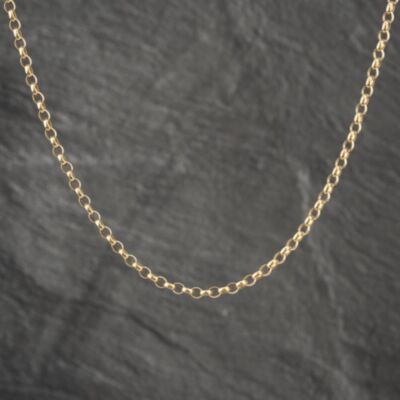 Pre-Owned 9ct Yellow Gold Round Link 18 Inch Belcher Chain 41162032