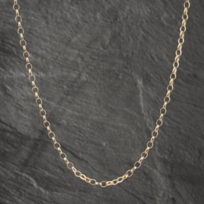 Pre-Owned 9ct Yellow Gold Oval Link 16 Inch Belcher Chain 41162033
