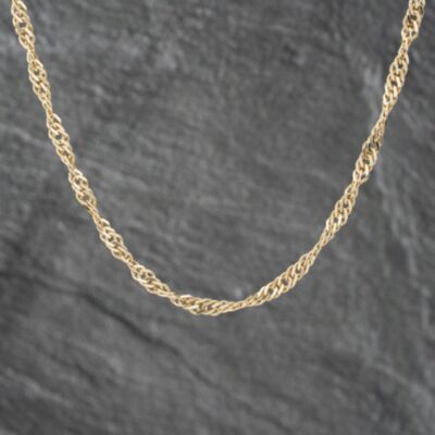 Pre-Owned 9ct Yellow Gold Twisted 16 Inch Curb Chain 41162059