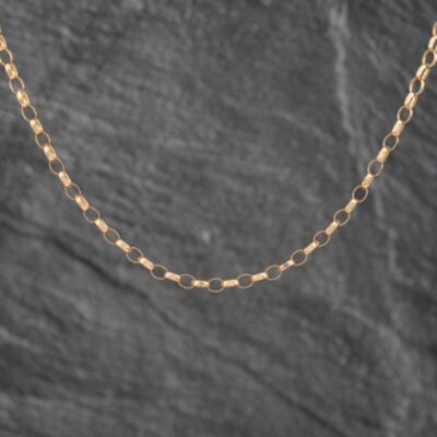 Pre-Owned 9ct Yellow Gold Oval Link 18 Inch Belcher Chain 41162085