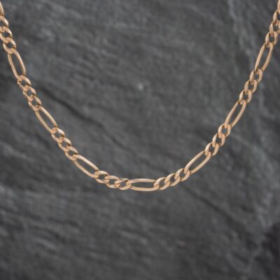 Pre-Owned 9ct Yellow Gold 3+1 20 Inch Figaro Chain 41162086
