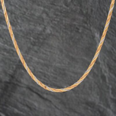 Pre-Owned 14ct Three Colour Gold Plaited 16 Inch Snake Chain 41162088