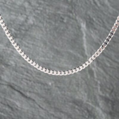 Pre-Owned 9ct White Gold 18 Inch Curb Chain 41162145