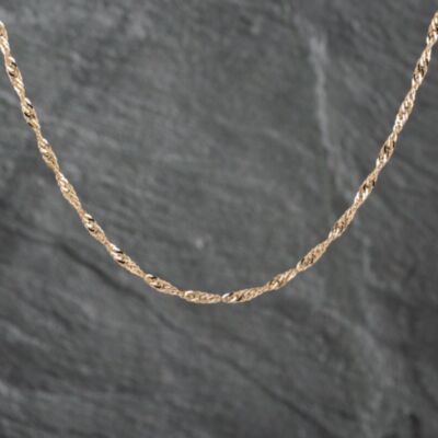 Pre-Owned 9ct Yellow Gold Twisted 21 Inch Curb Chain 41162148