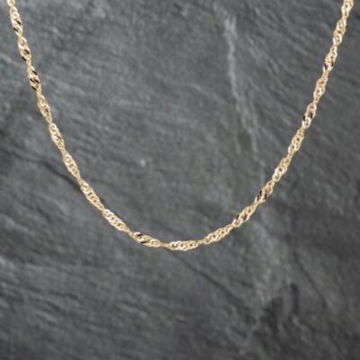 Pre-Owned 9ct Yellow Gold Twisted 30 Inch Curb Chain 41162176