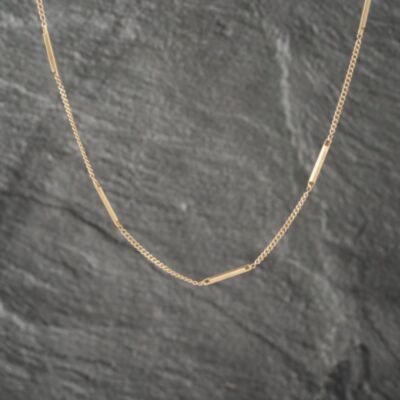 Pre-Owned 9ct Yellow Gold Bar Link 18 Inch Curb Necklace 41162187