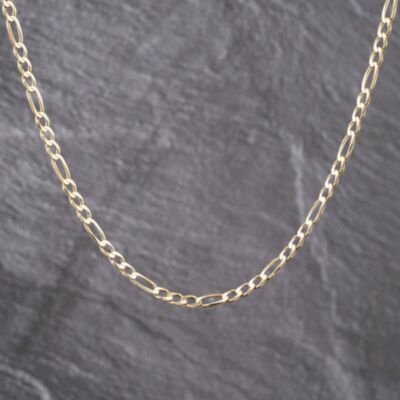 Pre-Owned 9ct Yellow Gold 3+1 Link 19 Inch Figaro Chain 41162266