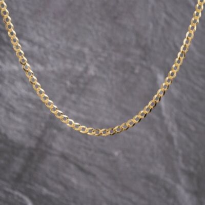 Pre-Owned 9ct Yellow Gold Filed Edged 20 Inch Curb Chain 41162267