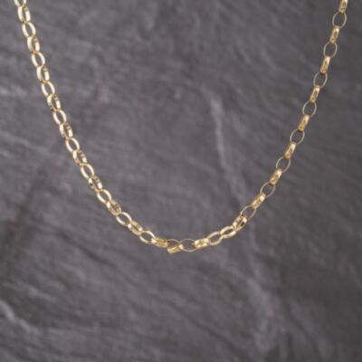 Pre-Owned 9ct Yellow Gold Oval Diamond Cut 18 Inch Belcher Chain 41162297