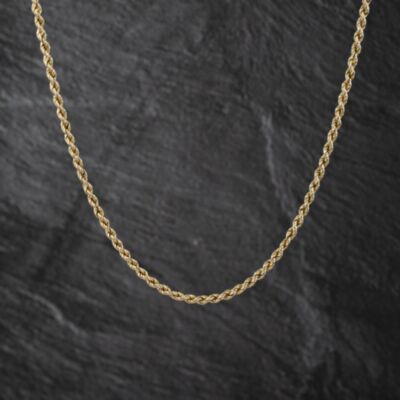 Pre-Owned 9ct Yellow Gold Twisted 24 Inch Rope Chain 41162322