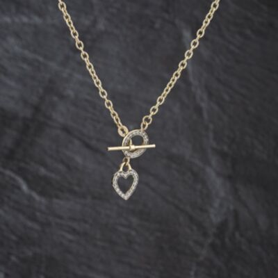 Pre-Owned 9ct Yellow Gold Cubic Zirconia Set 16 Inch T-Bar Trace Chain 41162358