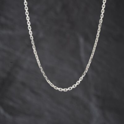 Pre-Owned 9ct White Gold Cable 16 Inch Fancy Chain 41162366