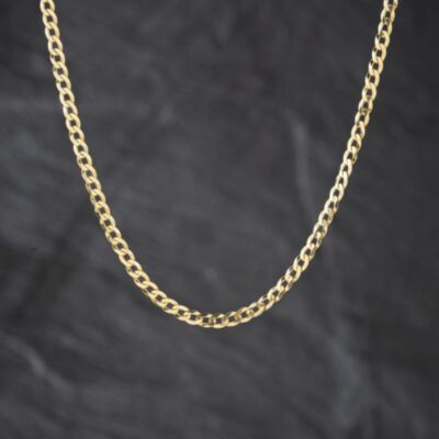Pre-Owned 9ct Yellow Gold Flat 18 Inch Curb Chain 41162368