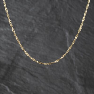 Pre-Owned 9ct Yellow Gold Twisted 18 Inch Curb Chain 41162427