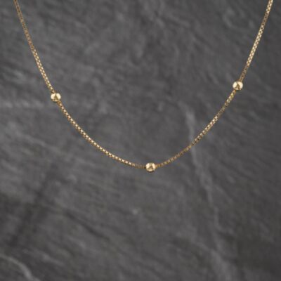 Pre-Owned 9ct Yellow Gold Beaded 16 Inch Box Chain 41162439