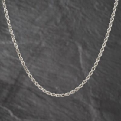 Pre-Owned 9ct White Gold 18 Inch Rope Chain 41162458