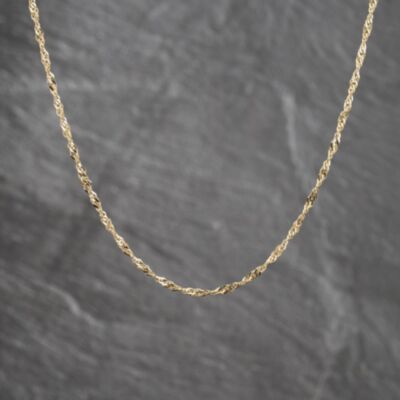 Pre-Owned 9ct Yellow Gold Twisted 20 Inch Curb Chain 41162486