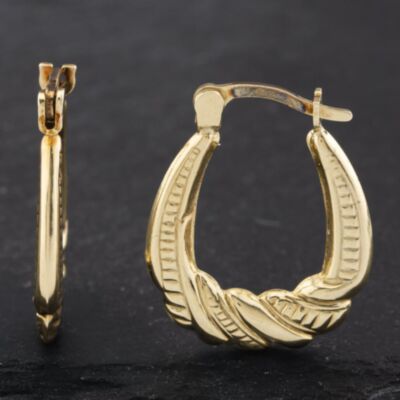 Pre-Owned Yellow Gold 18.3mm Creole Earrings 41172480