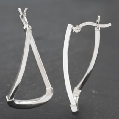 Pre-Owned White Gold 31mm Plain Hoop Earrings 41172565