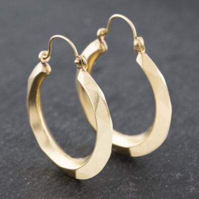 Pre-Owned Yellow Gold 28mm Diamond Cut Creole Earrings 41172658