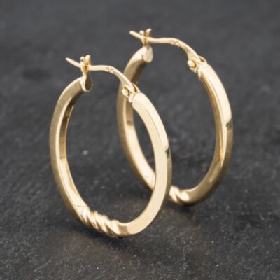 Pre-Owned Plain With Twist Creole Earrings 41172801