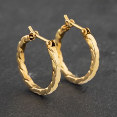 Pre-Owned Yellow Gold 18mm Twist Hoop Earrings 41173020