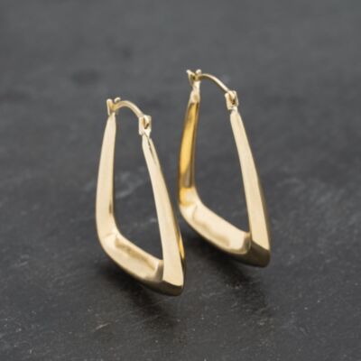 Pre-Owned Yellow Gold 27mm Triangle Creole Earrings 41173210