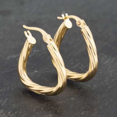 Pre-Owned Yellow Gold 21.5mm Twist Creole Earrings 41173226