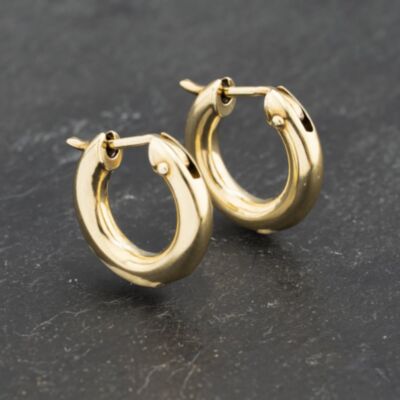 Pre-Owned Yellow Gold 12.5mm Small Plain Hoop Earrings 41173233