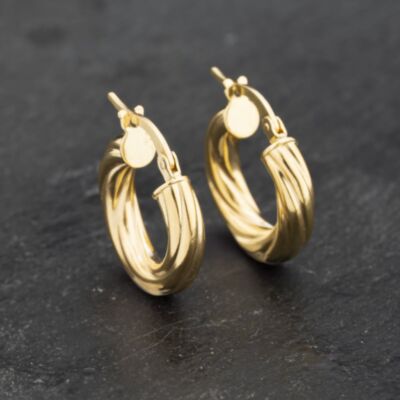 Pre-Owned Yellow Gold 17.5mm Twist Hoop Earrings 41173236