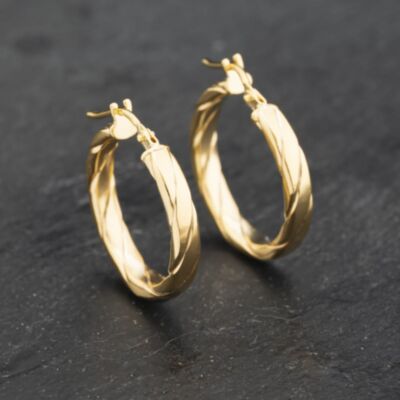 Pre-Owned Yellow Gold 20mm Twist Hoop Earrings 41173241