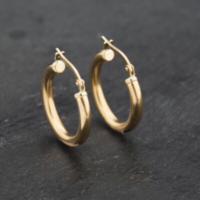 Pre-Owned Yellow Gold 22mm Plain Hoop Earrings 41173246