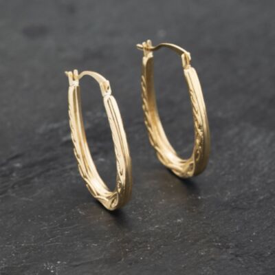 Pre-Owned Yellow Gold 22mm Celtic Creole Earrings 41173253