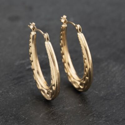 Pre-Owned Yellow Gold 24mm Celtic Creole Earrings 41173265