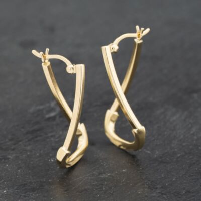 Pre-Owned Yellow Gold 25mm Oval Twist Creole Earrings 41173273