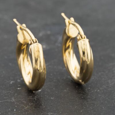 Pre-Owned 9ct Yellow Gold 64mm Twist Hoop Earrings 41173328