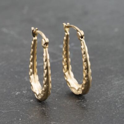Pre-Owned Yellow Gold 70mm Celtic Design Creole Earrings 41173331