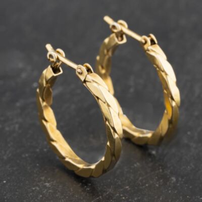 Pre-Owned Yellow Gold 18mm Twist Cut Hoop Earrings 41173415