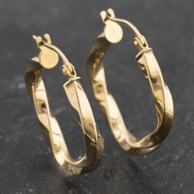 Pre-Owned Yellow Gold 25.8mm Twist Hoop Earrings 41173513