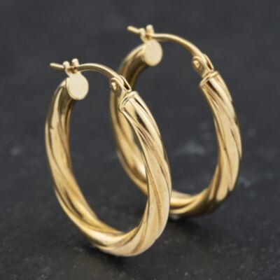 Pre-Owned Yellow Gold 25mm Twisted Creole Earrings 41173570