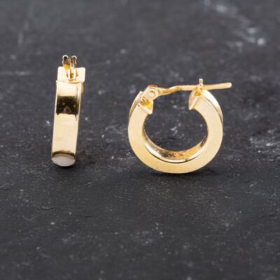 Pre-Owned Yellow Gold 15mm Plain Hoop Earrings 41173585