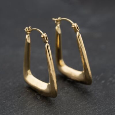 Pre-Owned Yellow Gold 21mm Plain Creole Earrings 41173712