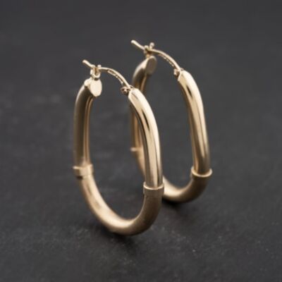 Pre-Owned 9ct Yellow Gold 37mm Hoop Earrings 41173722