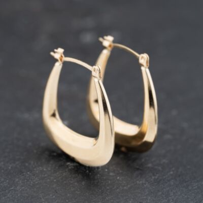 Pre-Owned 9ct Yellow Gold 22mm Plain Square Hoop Earrings 41173753