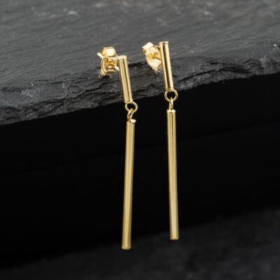 Pre-Owned Yellow Gold 45mm Tube Dropper Earrings 41173869