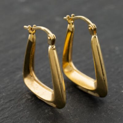 Pre-Owned Yellow Gold 22mm Plain Oblong Creole Earrings 41173911