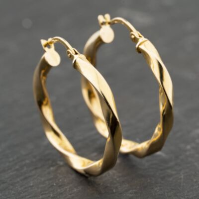 Pre-Owned Yellow Gold 27.7mm Twist Hoop Earrings 41173964